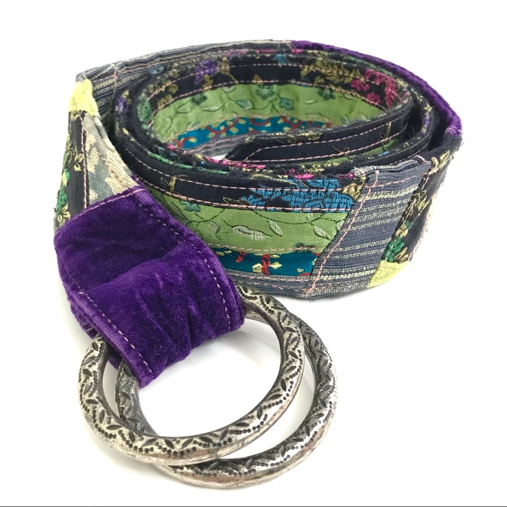 TAPESTRY VELVET Reversible O-RING BELT Boho Hippie